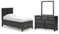 Lanolee Twin Panel Storage Bed, Dresser and Mirror