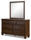 Danabrin Full Panel Storage Bed, Dresser and Mirror