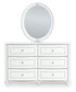 Kozlani Full Upholstered Panel Storage Bed, Dresser and Mirror