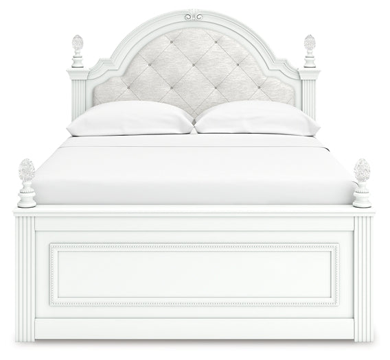 Kozlani Full Upholstered Panel Storage Bed, Dresser and Mirror