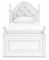 Kozlani Twin Upholstered Panel Storage Bed, Dresser, Mirror and Nightstand