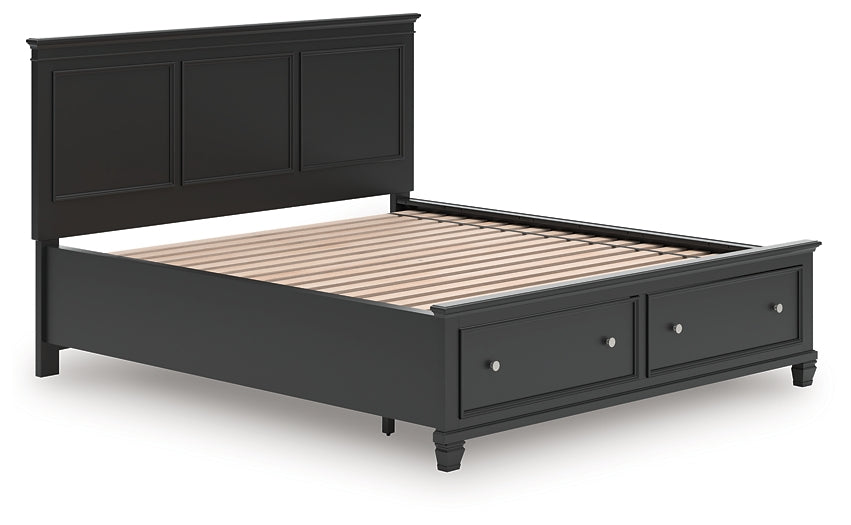 Lanolee California King Panel Storage Bed, Dresser and Mirror