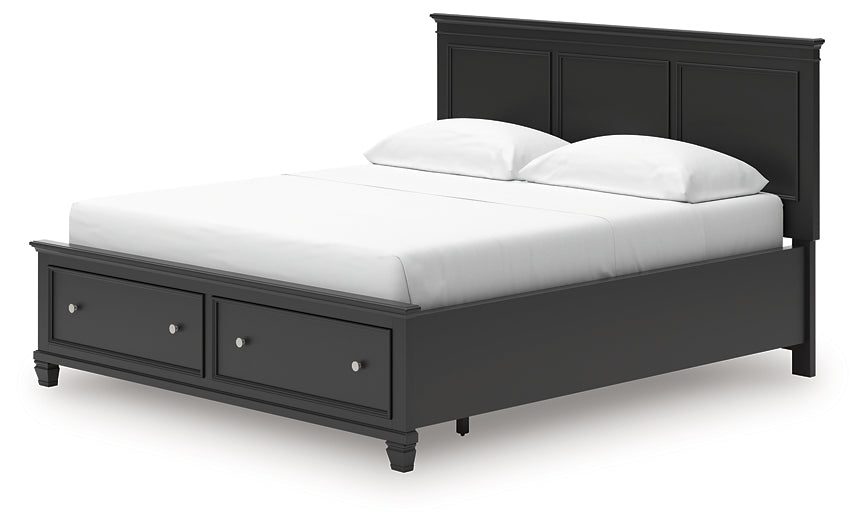 Lanolee California King Panel Storage Bed, Dresser and Mirror
