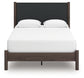 Pamytta Queen Upholstered Panel Platform Bed, Dresser and Mirror