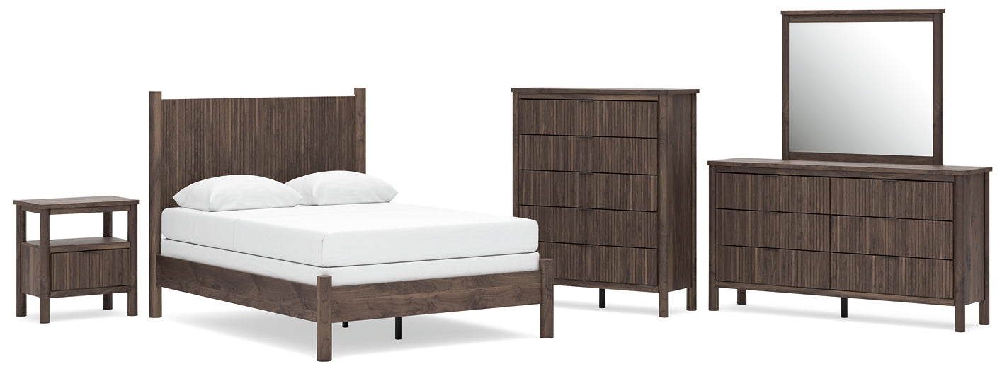 Pamytta Full Panel Bed, Dresser, Mirror, Chest and Nightstand