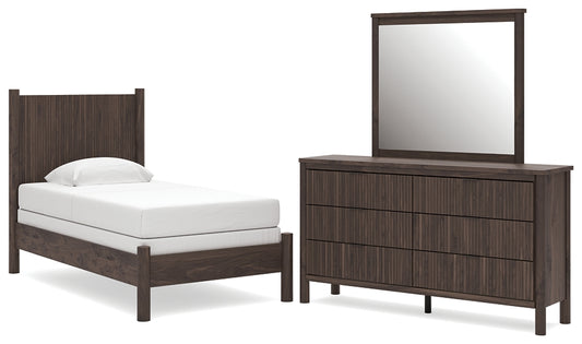 Pamytta Twin Panel Bed, Dresser and Mirror