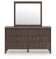 Pamytta Twin Upholstered Panel Bed, Dresser, Mirror, Chest and Nightstand