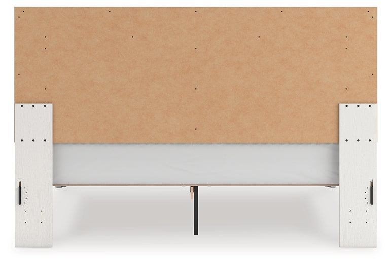 Zuraleus King Upholstered Panel Platform Bed, Dresser, Mirror and Nightstand