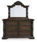 Maylee Queen Canopy Bed, Dresser and Mirror
