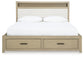 Calmoro King Bookcase Bed with Mirrored Dresser