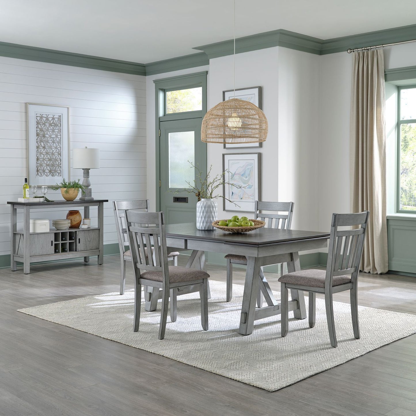 5 Piece Trestle Table Set