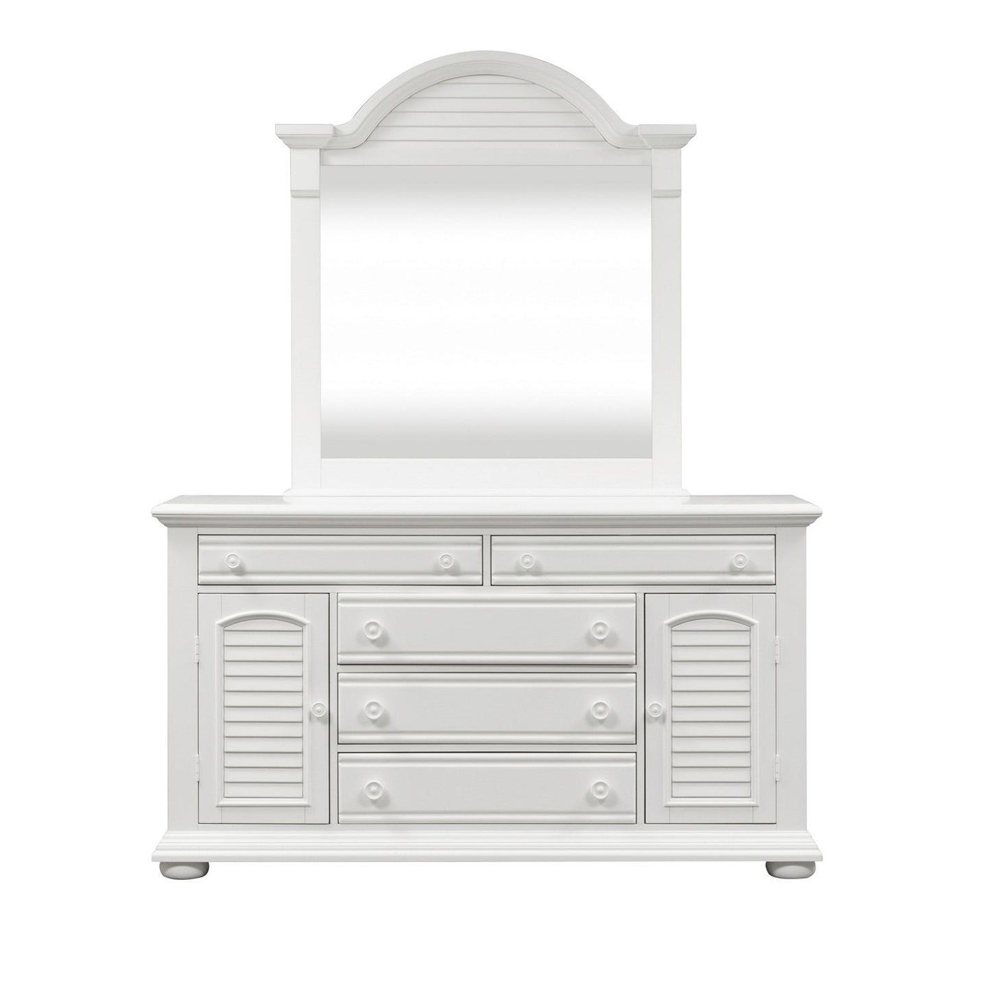 King Panel Bed, Dresser & Mirror, Night Stand