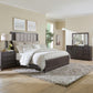 Queen Uph Bed, Dresser & Mirror, Night Stand