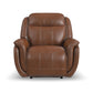 Swift Hazelnut Leather Power Recliner with Power Headrest & Lumbar