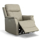 Easton Dove Leather Power Recliner with Power Headrest & Lumbar