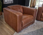Austin Chestnut Leather Power Recliner with Power Headrest