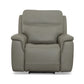 Sawyer Grey Leather Power Recliner with Power Headrest & Lumbar