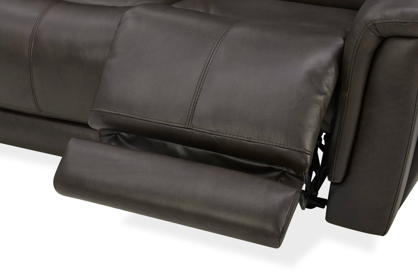 Ranger Leather Power Reclining Sofa with Console, Power Headrest, Lumbar, Heat & Massage