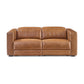 Austin Chestnut Leather Power Reclining Sofa with Power Headrests