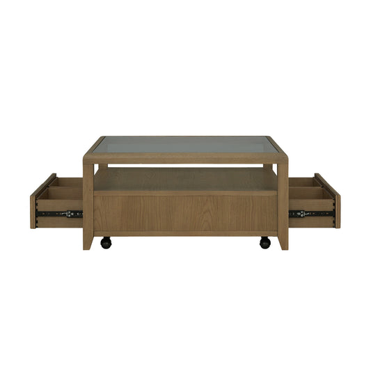 Reed Square Coffee Table with Casters