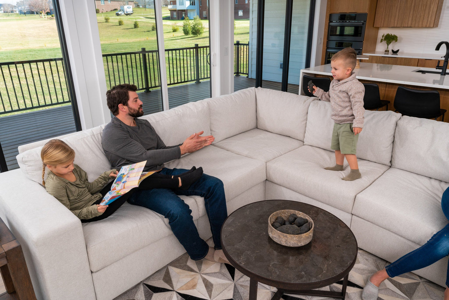 Flex Gray Fabric Sectional