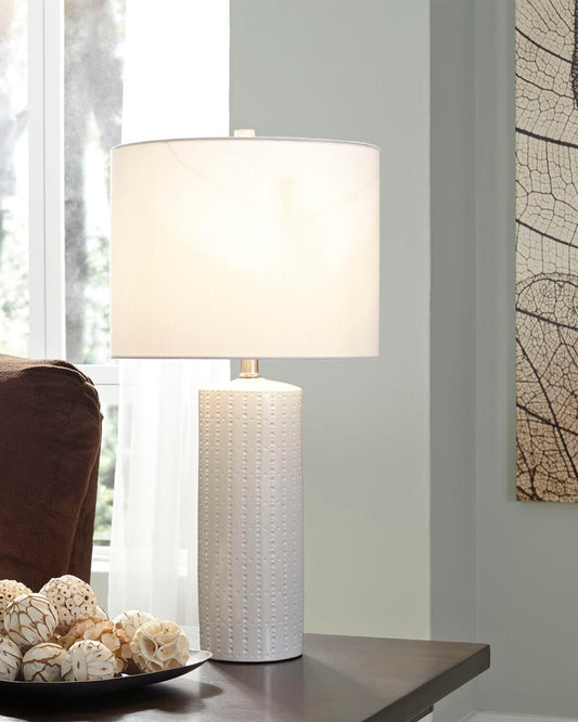 Signature Design by Ashley Steuben Ceramic Table Lamp - Vaughn Outlet Kankakee IL