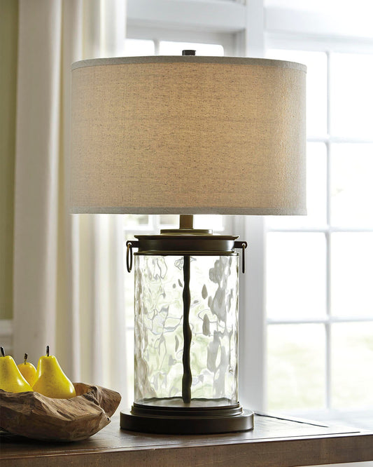 Signature Design by Ashley Tailynn Glass Table Lamp - Vaughn Outlet Kankakee IL