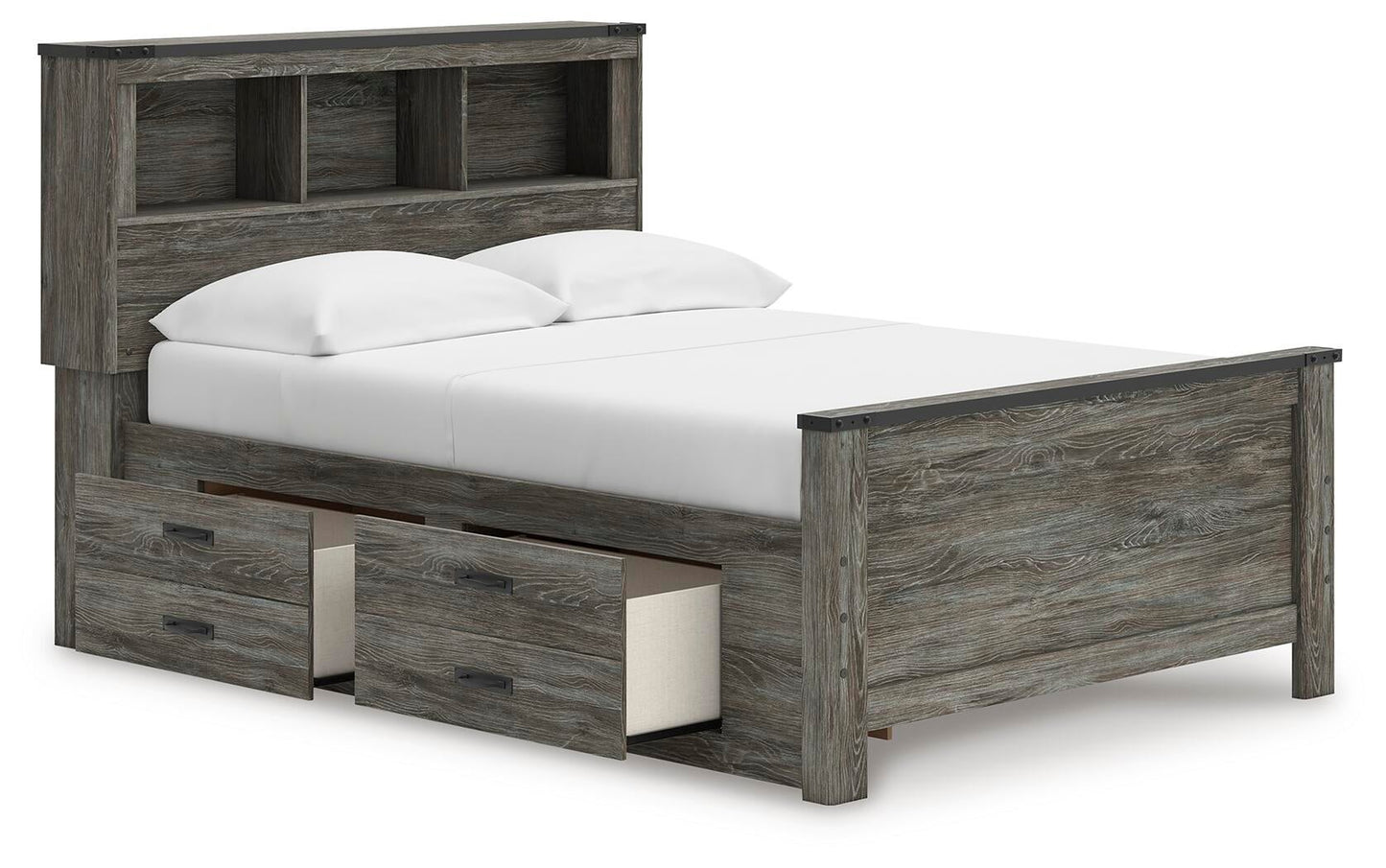 Frandern Full Bookcase Panel Bed with Storage