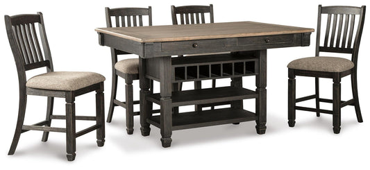 Signature Design by Ashley Tyler Creek Counter Height Dining Table and 4 Barstools - Vaughn Outlet Kankakee IL
