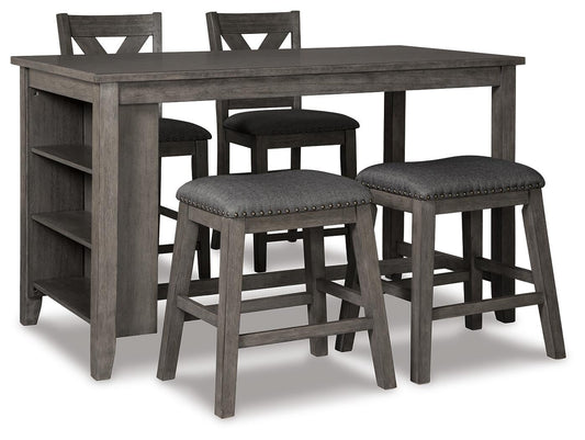 Signature Design by Ashley Caitbrook Counter Height Dining Table and 4 Barstools - Vaughn Outlet Kankakee IL