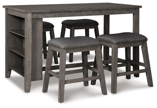Signature Design by Ashley Caitbrook Counter Height Dining Table and 4 Barstools - Vaughn Outlet Kankakee IL