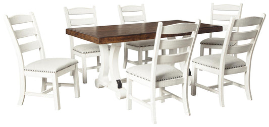 Signature Design by Ashley Valebeck Dining Table and 6 Chairs - Vaughn Outlet Kankakee IL