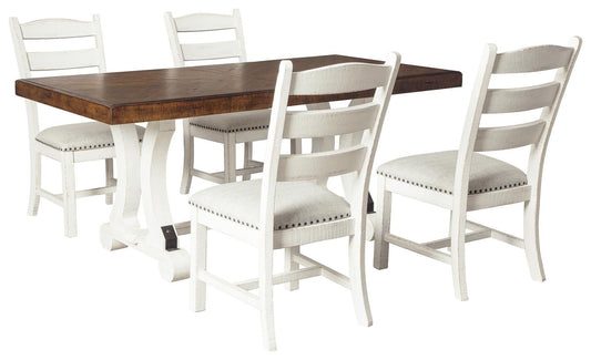 Signature Design by Ashley Valebeck Dining Table and 4 Chairs - Vaughn Outlet Kankakee IL