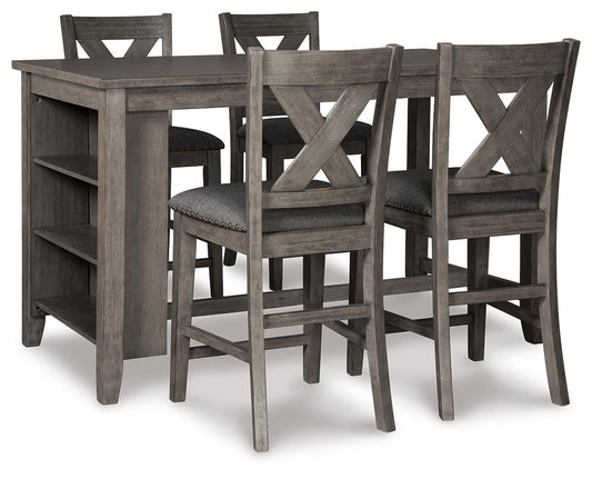 Signature Design by Ashley Caitbrook Counter Height Dining Table and 4 Barstools - Vaughn Outlet Kankakee IL