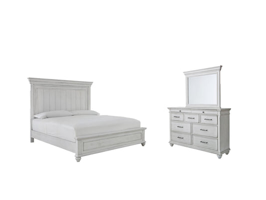 Benchcraft Kanwyn Queen Panel Bed, Dresser and Mirror - Vaughn Outlet Kankakee IL