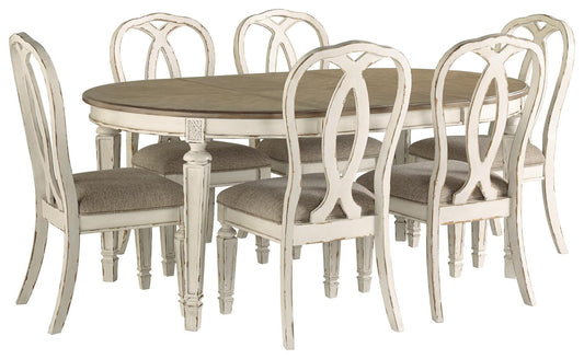 Signature Design by Ashley Realyn Dining Table and 6 Chairs - Vaughn Outlet Kankakee IL