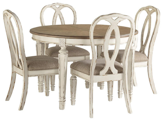 Signature Design by Ashley Realyn Dining Table and 4 Chairs - Vaughn Outlet Kankakee IL