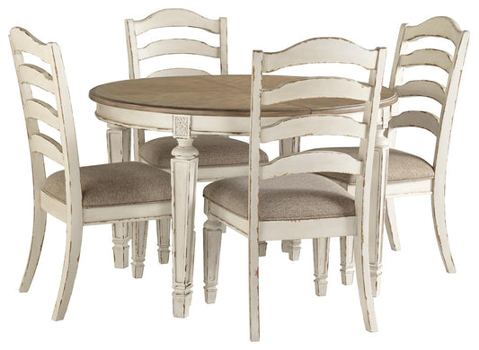 Signature Design by Ashley Realyn Dining Table and 4 Chairs - Vaughn Outlet Kankakee IL