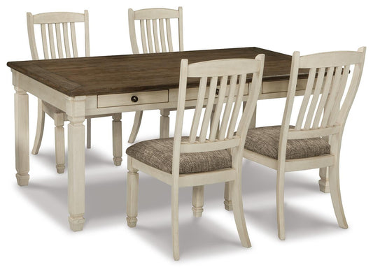 Signature Design by Ashley Bolanburg Dining Table and 4 Chairs - Vaughn Outlet Kankakee IL