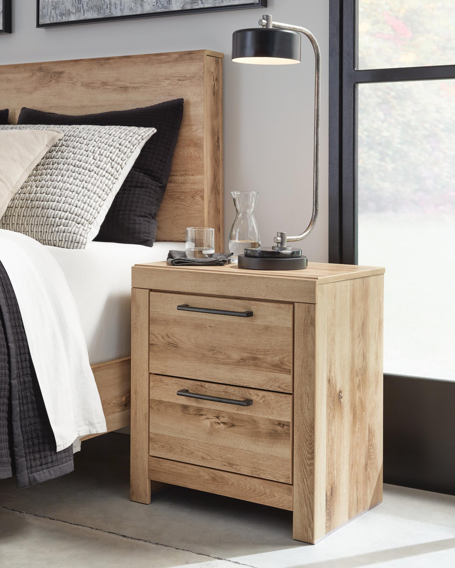 Hyanna Full Panel Storage Bed, Dresser, Mirror, Chest and Nightstand