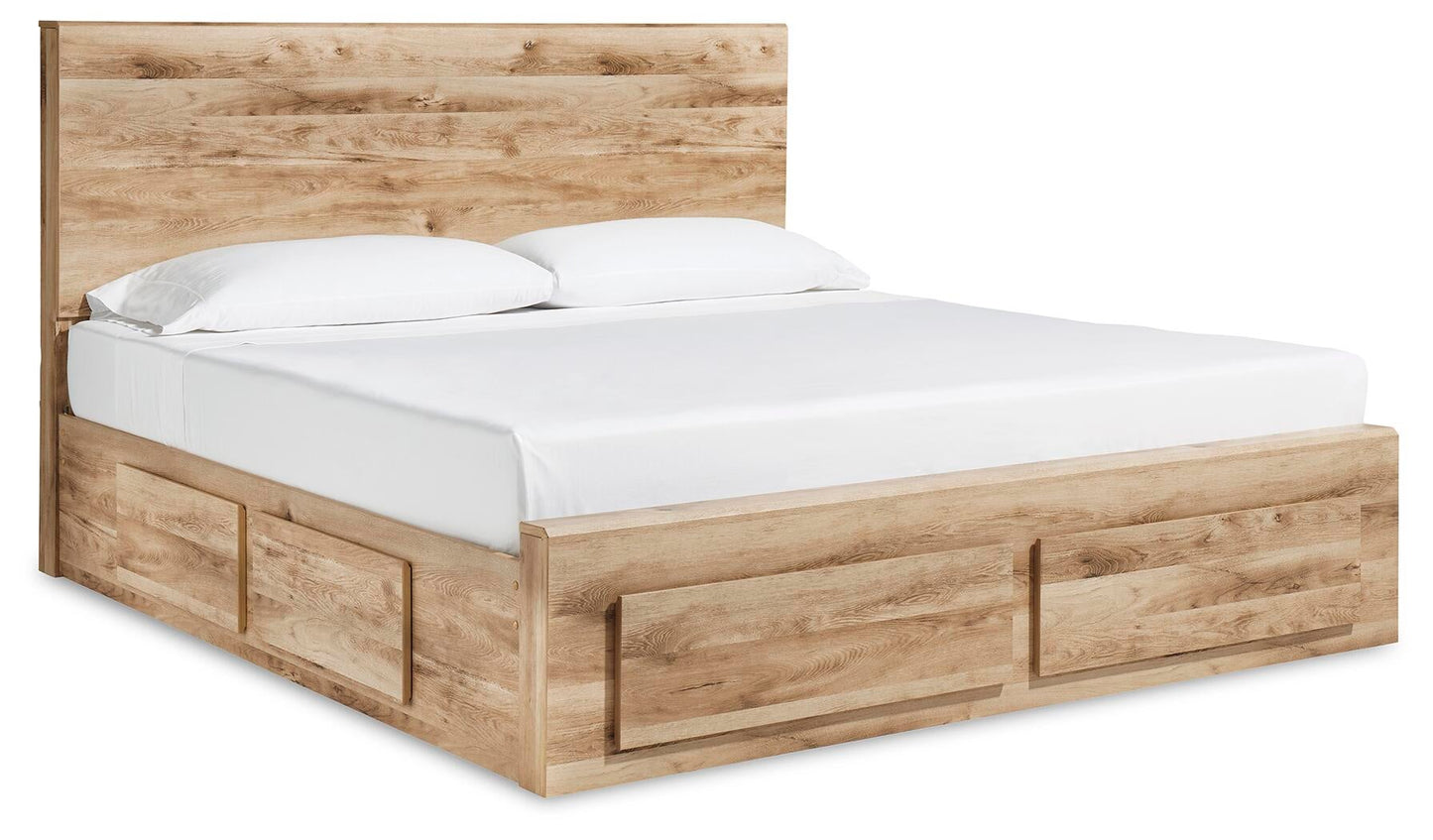Hyanna Queen Panel Storage Bed with 2 Under Bed Storage Drawer, Dresser, Mirror, Chest and Nightstand
