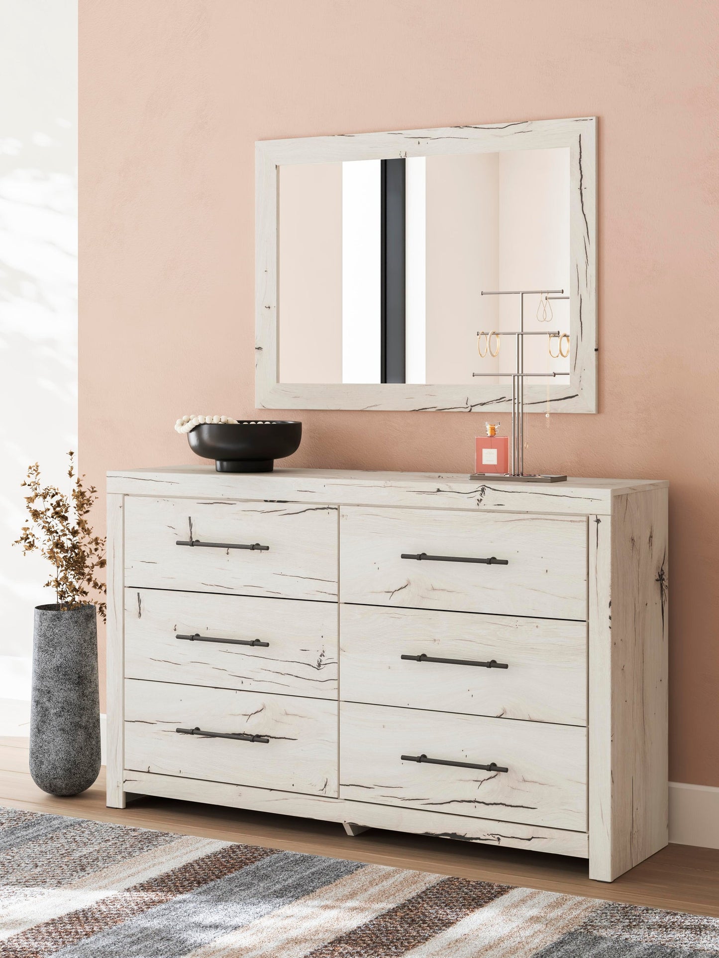 Lawroy Full Panel Storage Bed, Dresser, Mirror and Nightstand