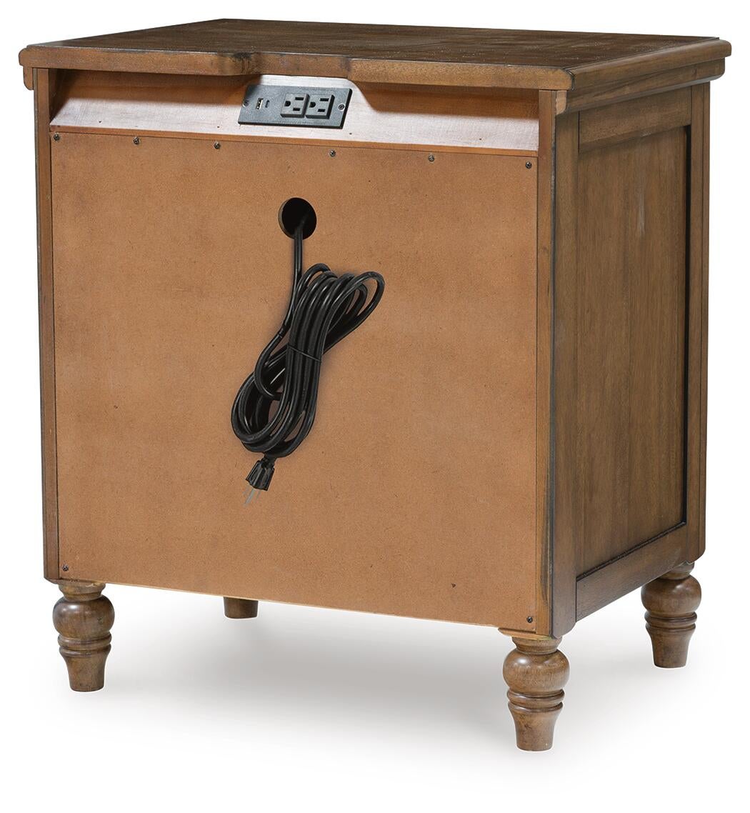 Sturlayne King Upholstered Panel Bed, Dresser, Mirror, Chest and Nightstand