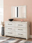 Lawroy King Panel Bed with Storage, Dresser, Mirror and Nightstand