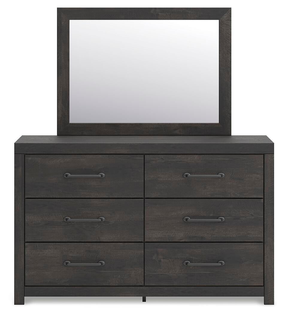 Delmorta Twin Panel Bed, Dresser, Mirror and Nightstand
