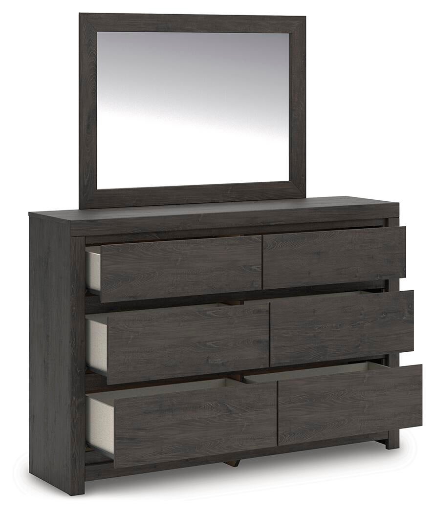 Parlayon Queen Panel Storage Bed, Dresser and Mirror