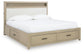 Calmoro King Bookcase Bed with Mirrored Dresser