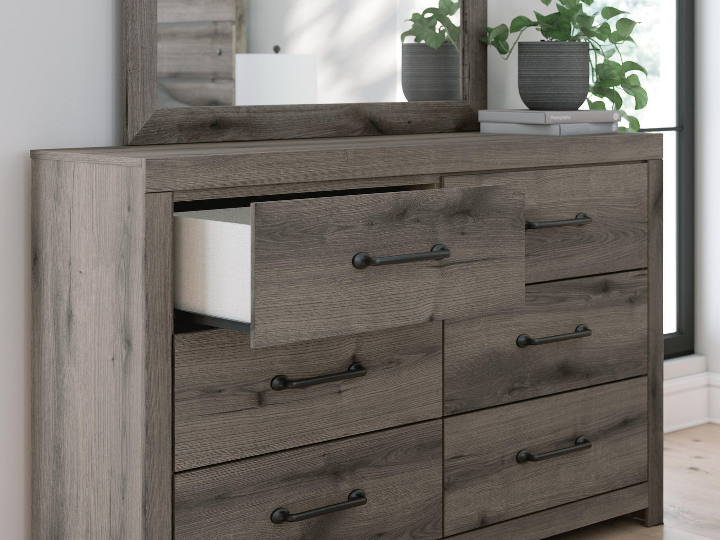 Urbanoore Full Panel Bed, Dresser and Mirror