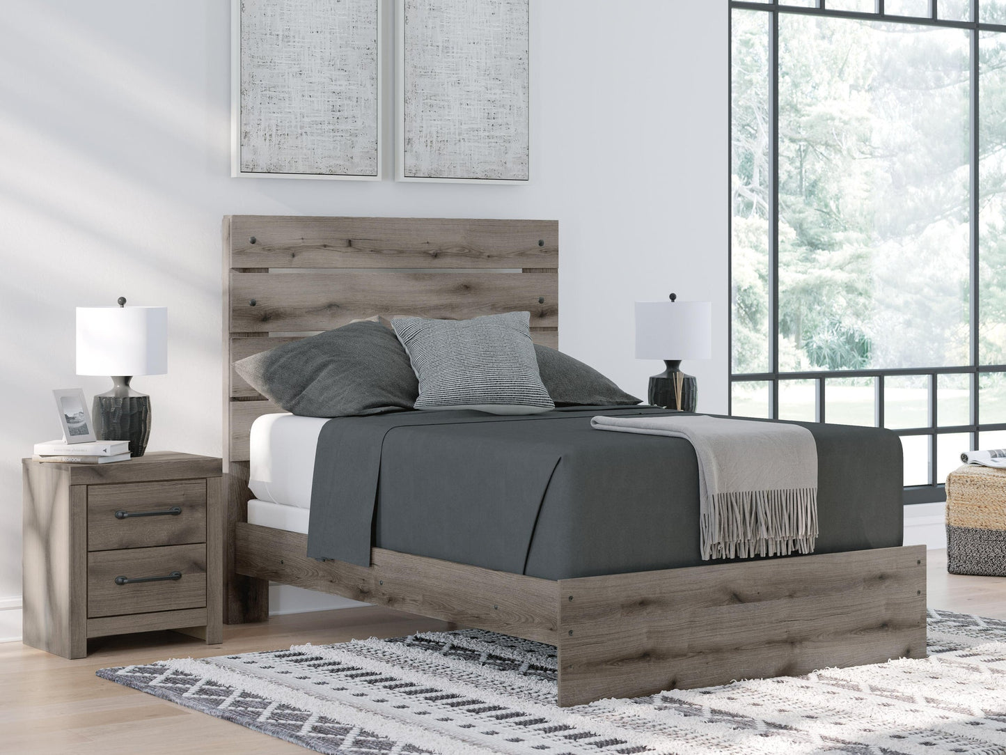 Graystorm Full Panel Bed, Dresser and Mirror
