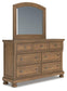 Feddinger King Panel Bed with Mirrored Dresser